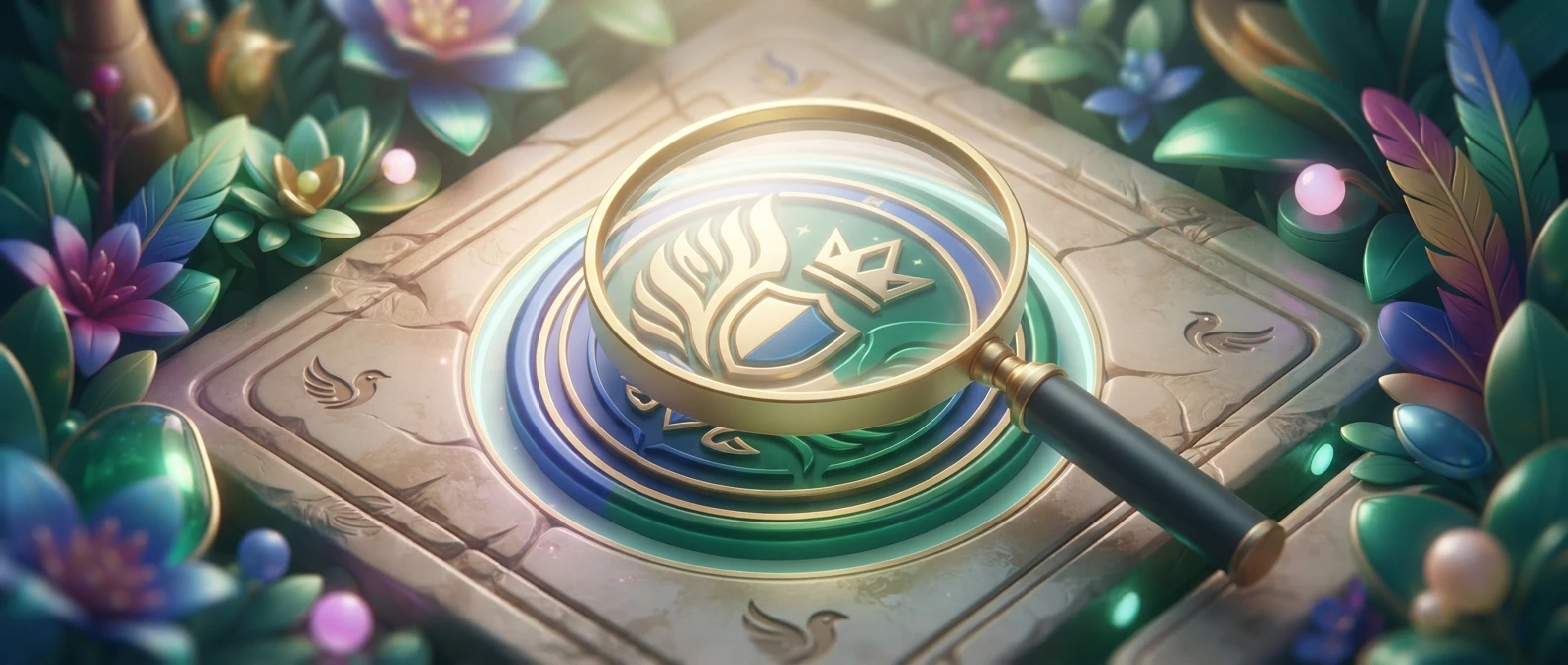A magnifying glass examining a casino licence seal